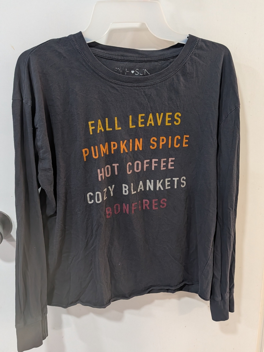 Fifth Sun Black Graphic Long Sleeve Tee Fall Shirt